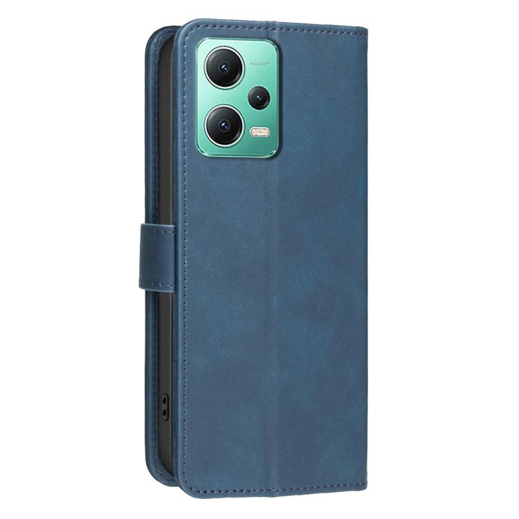 For Redmi Note 12 5G Global / Poco X5 Solid Color Calfskin Texture RFID Vegan Leather Phone Case