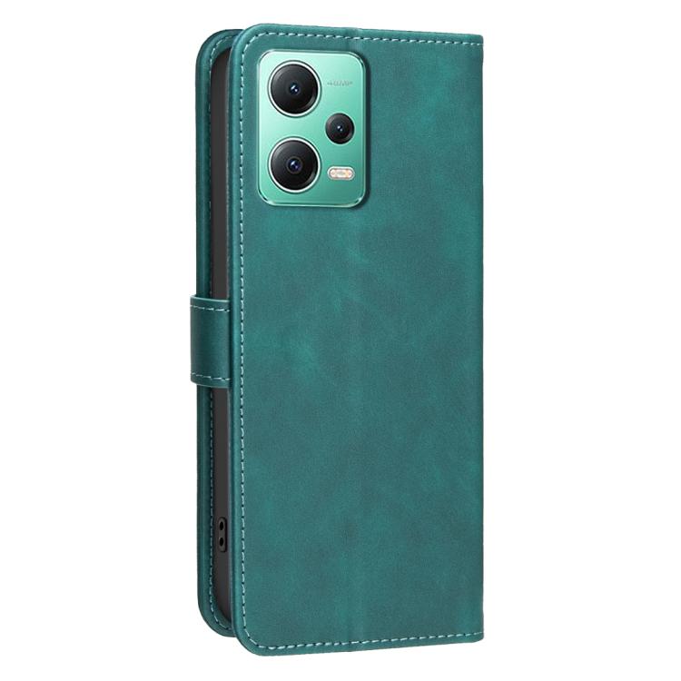 For Redmi Note 12 5G Global / Poco X5 Solid Color Calfskin Texture RFID Vegan Leather Phone Case