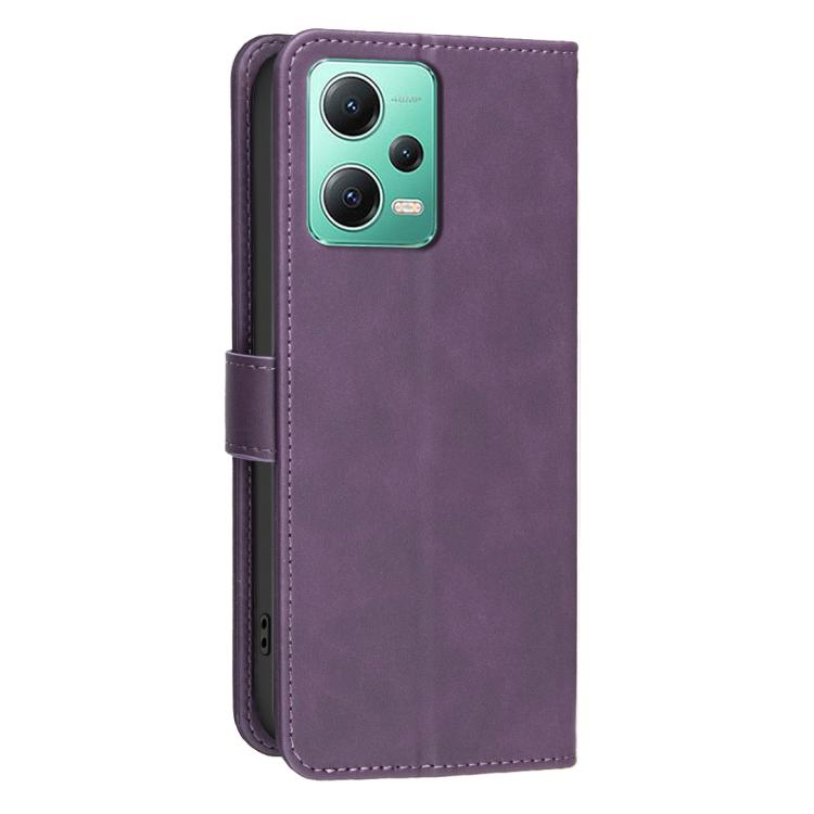 For Redmi Note 12 5G Global / Poco X5 Solid Color Calfskin Texture RFID Vegan Leather Phone Case