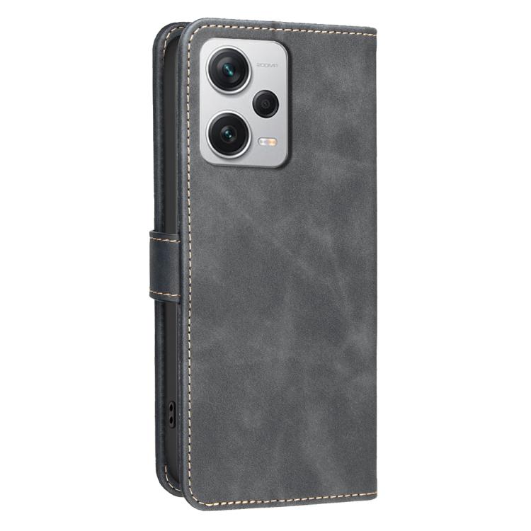 For Redmi Note 12 Pro+ Global Solid Color Calfskin Texture RFID Vegan Leather Phone Case