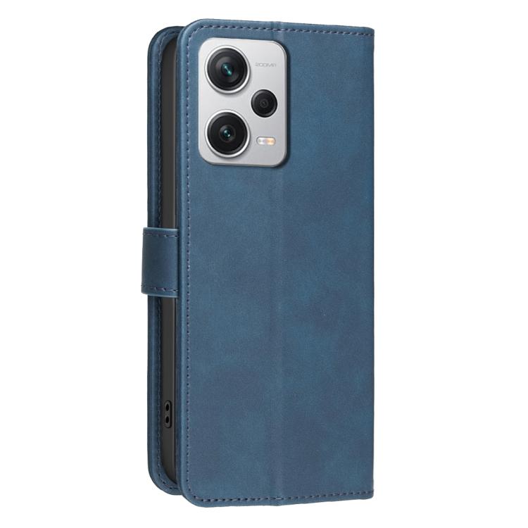 For Redmi Note 12 Pro+ Global Solid Color Calfskin Texture RFID Vegan Leather Phone Case