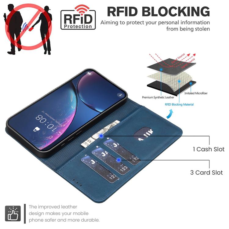 For Redmi Note 12 Pro+ Global Solid Color Calfskin Texture RFID Vegan Leather Phone Case