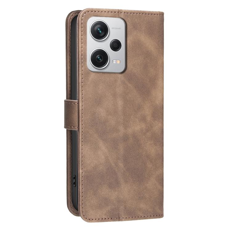 For Redmi Note 12 Pro+ Global Solid Color Calfskin Texture RFID Vegan Leather Phone Case
