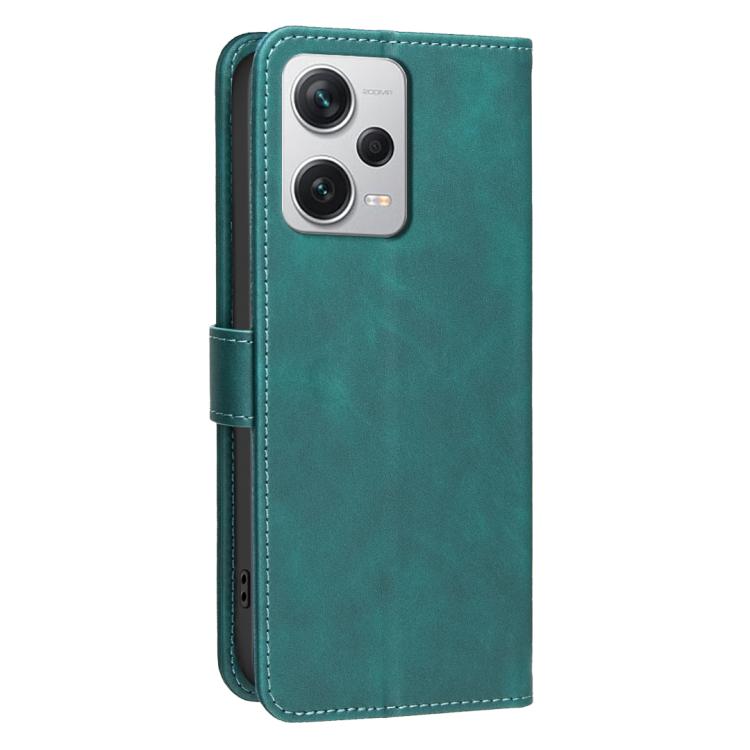 For Redmi Note 12 Pro+ Global Solid Color Calfskin Texture RFID Vegan Leather Phone Case
