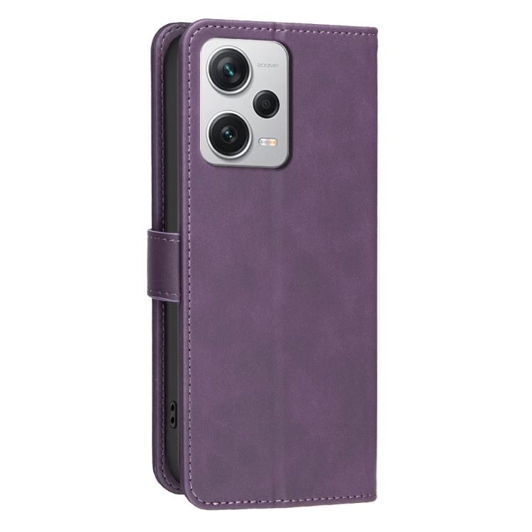 For Redmi Note 12 Pro+ Global Solid Color Calfskin Texture RFID Vegan Leather Phone Case