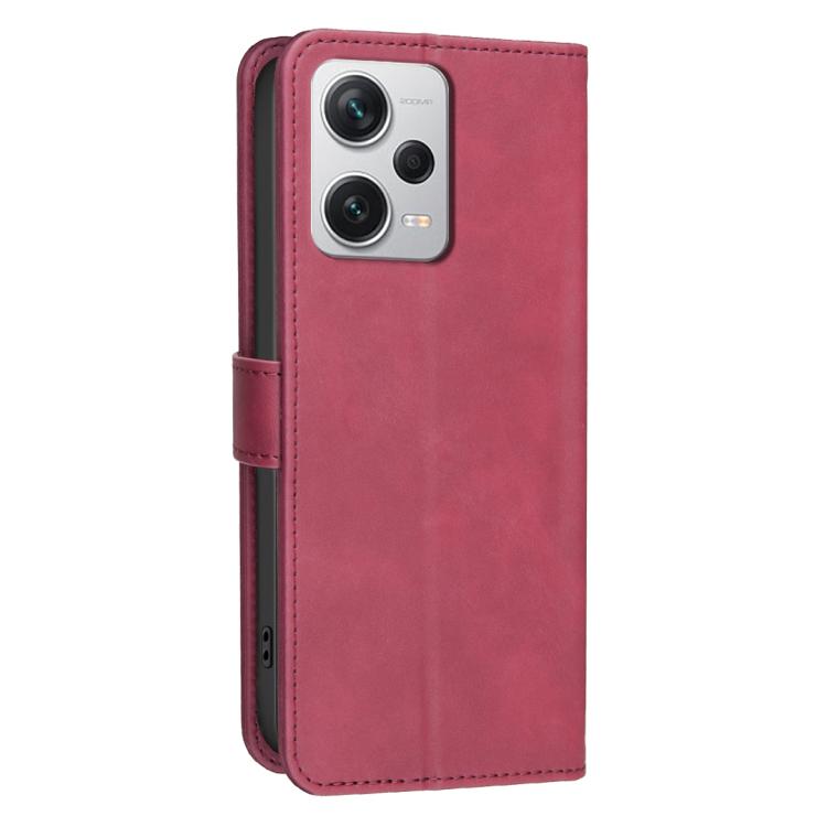 For Redmi Note 12 Pro+ Global Solid Color Calfskin Texture RFID Vegan Leather Phone Case