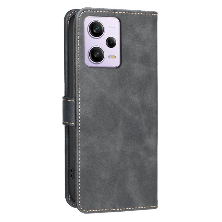 For Redmi Note 12 Pro Global / Poco X5 Pro Solid Color Calfskin Texture RFID Vegan Leather Phone Case