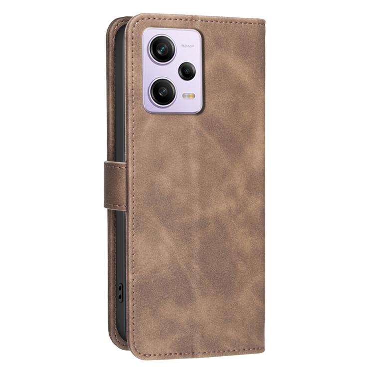 For Redmi Note 12 Pro Global / Poco X5 Pro Solid Color Calfskin Texture RFID Vegan Leather Phone Case