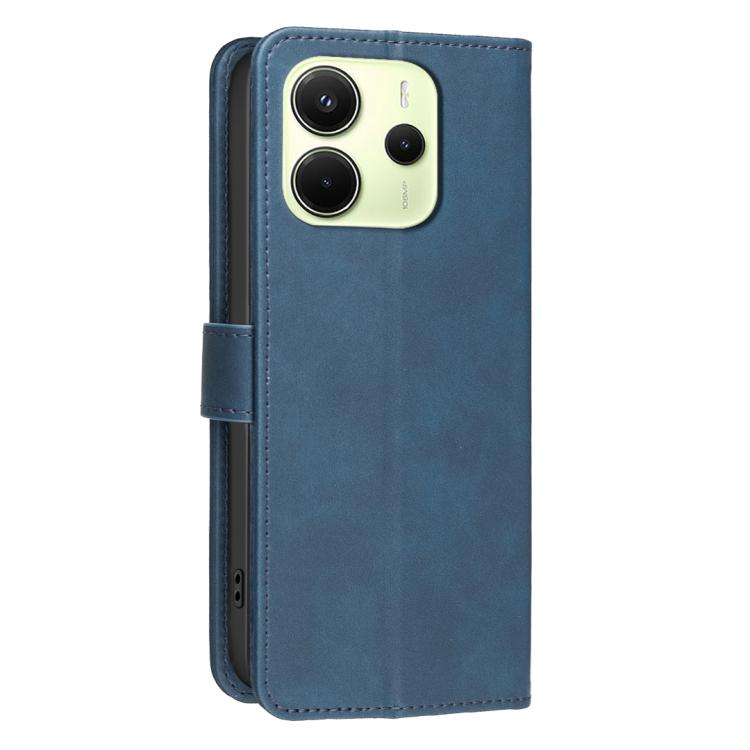 For Redmi Note 14 4G 164.84mm Solid Color Calfskin Texture RFID Vegan Leather Phone Case