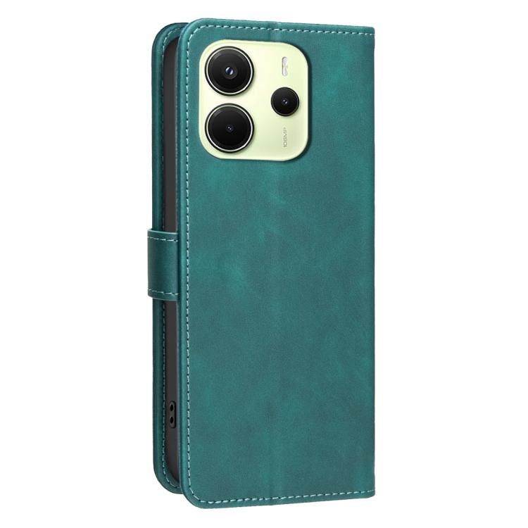 For Redmi Note 14 4G 164.84mm Solid Color Calfskin Texture RFID Vegan Leather Phone Case