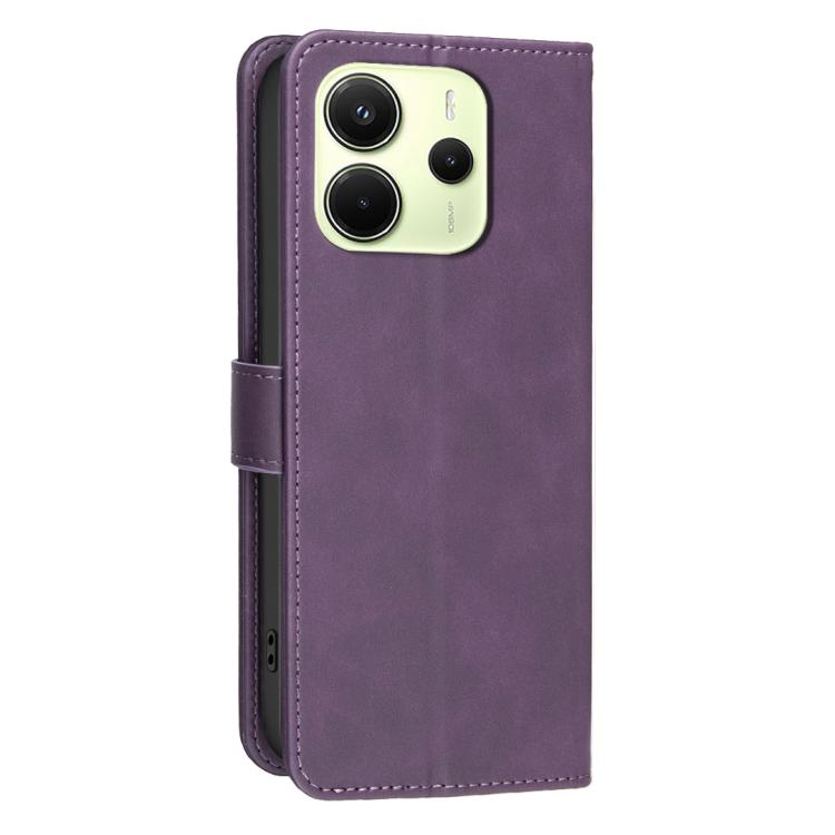 For Redmi Note 14 4G 164.84mm Solid Color Calfskin Texture RFID Vegan Leather Phone Case