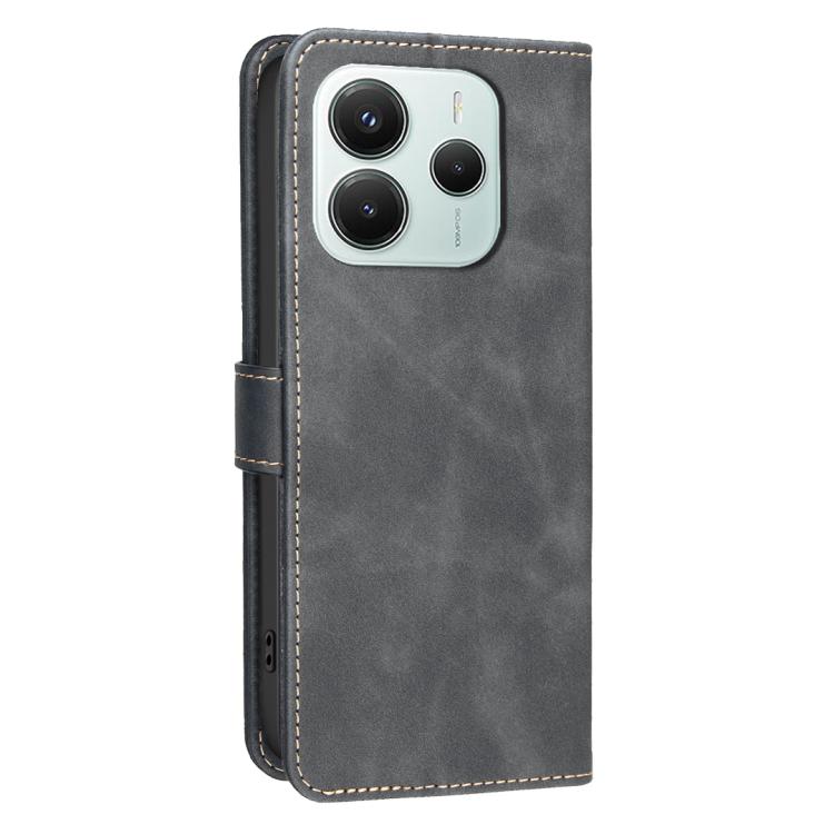 For Redmi Note 14 5G / Poco M7 Pro 5G Solid Color Calfskin Texture RFID Vegan Leather Phone Case