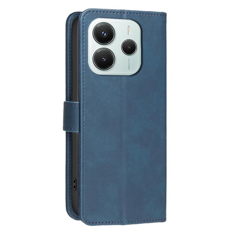 For Redmi Note 14 5G / Poco M7 Pro 5G Solid Color Calfskin Texture RFID Vegan Leather Phone Case