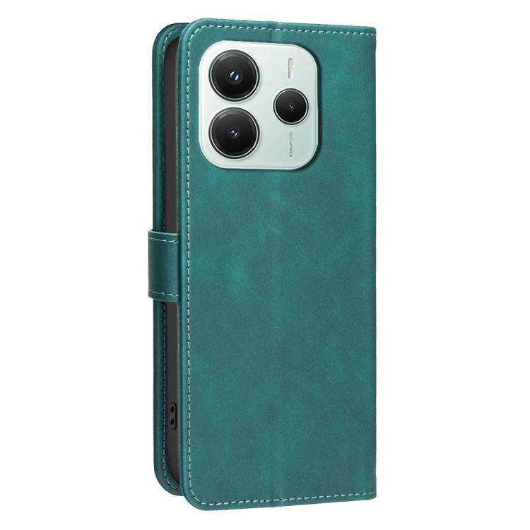 For Redmi Note 14 5G / Poco M7 Pro 5G Solid Color Calfskin Texture RFID Vegan Leather Phone Case