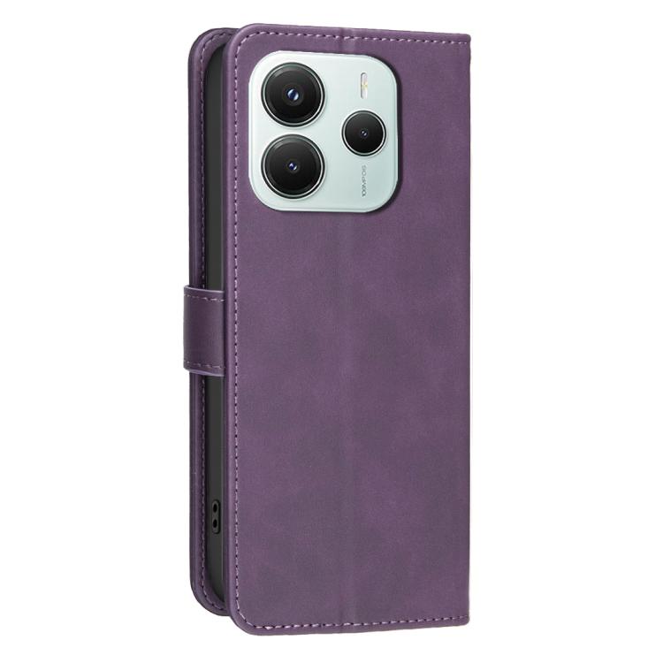 For Redmi Note 14 5G / Poco M7 Pro 5G Solid Color Calfskin Texture RFID Vegan Leather Phone Case