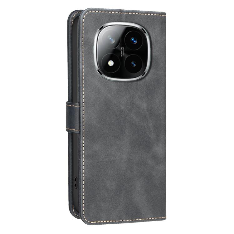 For Redmi Note 14 Pro 5G / 14 Pro+ 5G Solid Color Calfskin Texture RFID Vegan Leather Phone Case