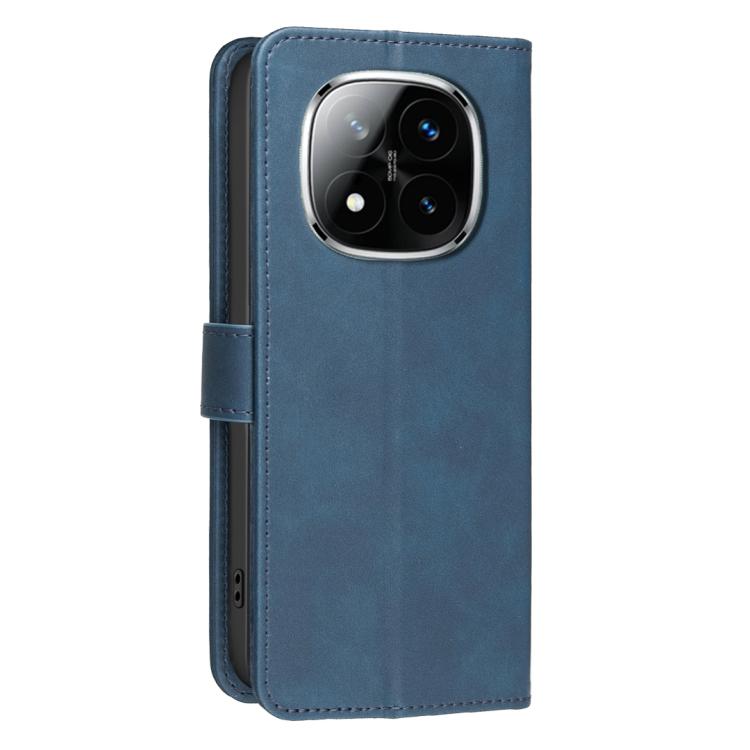For Redmi Note 14 Pro 5G / 14 Pro+ 5G Solid Color Calfskin Texture RFID Vegan Leather Phone Case