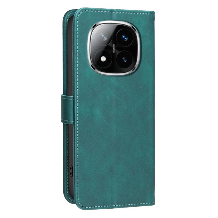 For Redmi Note 14 Pro 5G / 14 Pro+ 5G Solid Color Calfskin Texture RFID Vegan Leather Phone Case