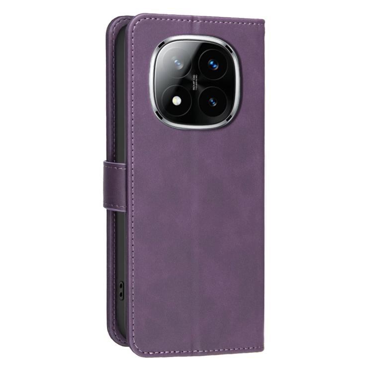 For Redmi Note 14 Pro 5G / 14 Pro+ 5G Solid Color Calfskin Texture RFID Vegan Leather Phone Case
