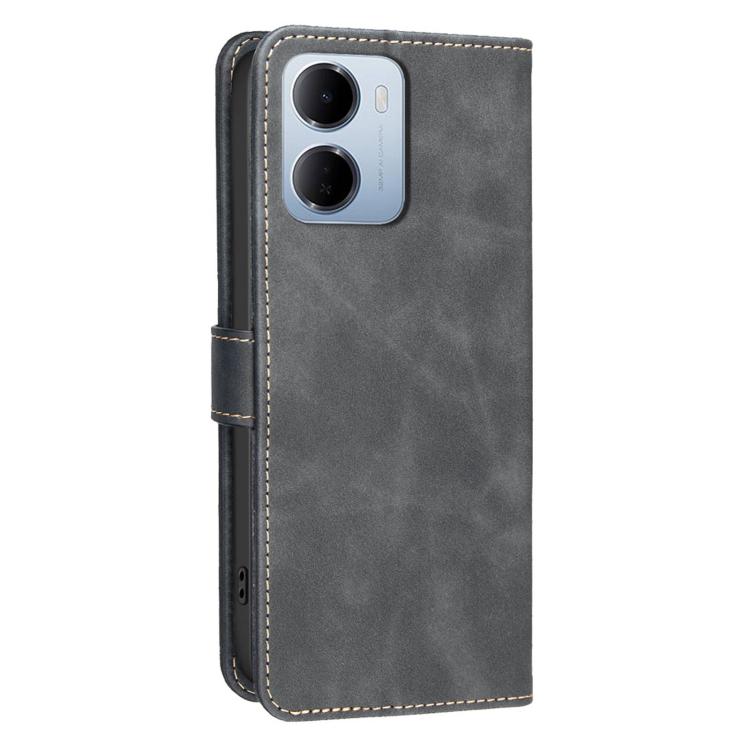 For Redmi 15a 5G Solid Color Calfskin Texture RFID Vegan Leather Phone Case