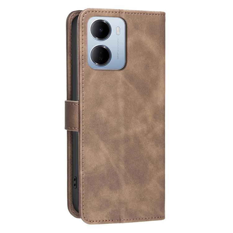 For Redmi 15a 5G Solid Color Calfskin Texture RFID Vegan Leather Phone Case