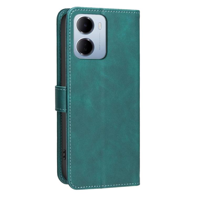For Redmi 15a 5G Solid Color Calfskin Texture RFID Vegan Leather Phone Case