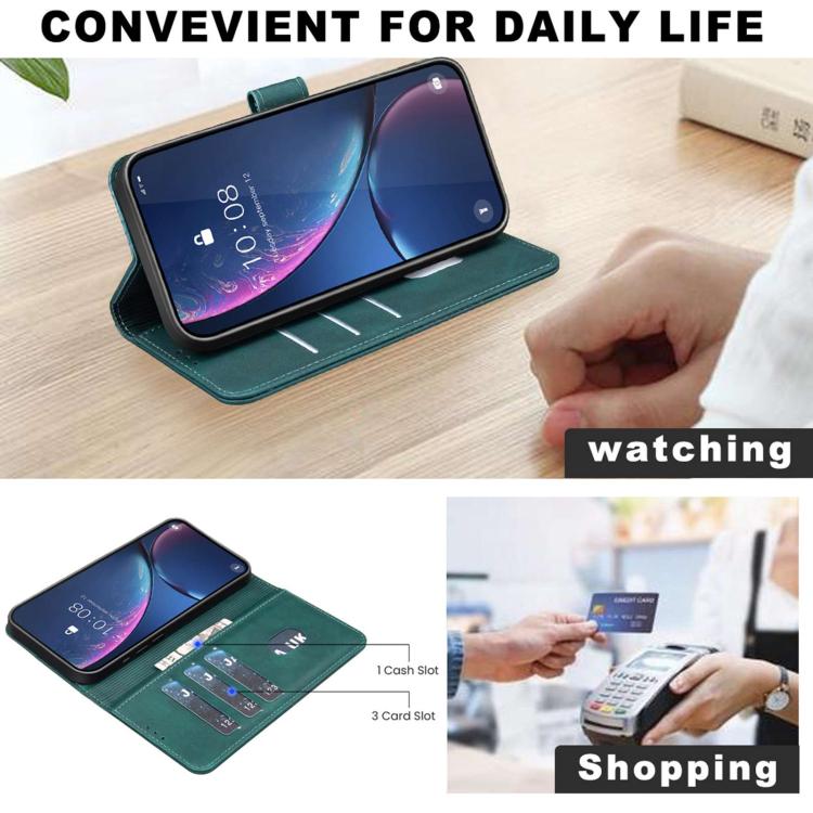 For Redmi 15a 5G Solid Color Calfskin Texture RFID Vegan Leather Phone Case