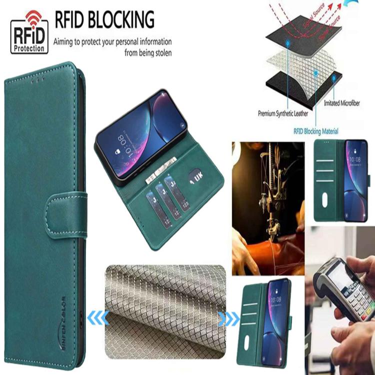 For Redmi 15a 5G Solid Color Calfskin Texture RFID Vegan Leather Phone Case