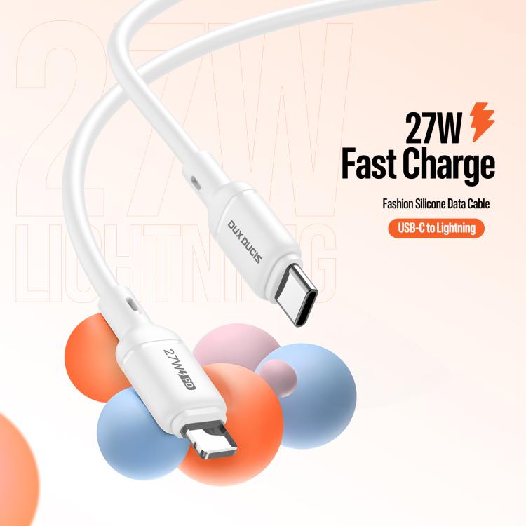DUX DUCIS SILI Series 27W Type-C to 8 Pin Silicone Data Cable, Length: 1m