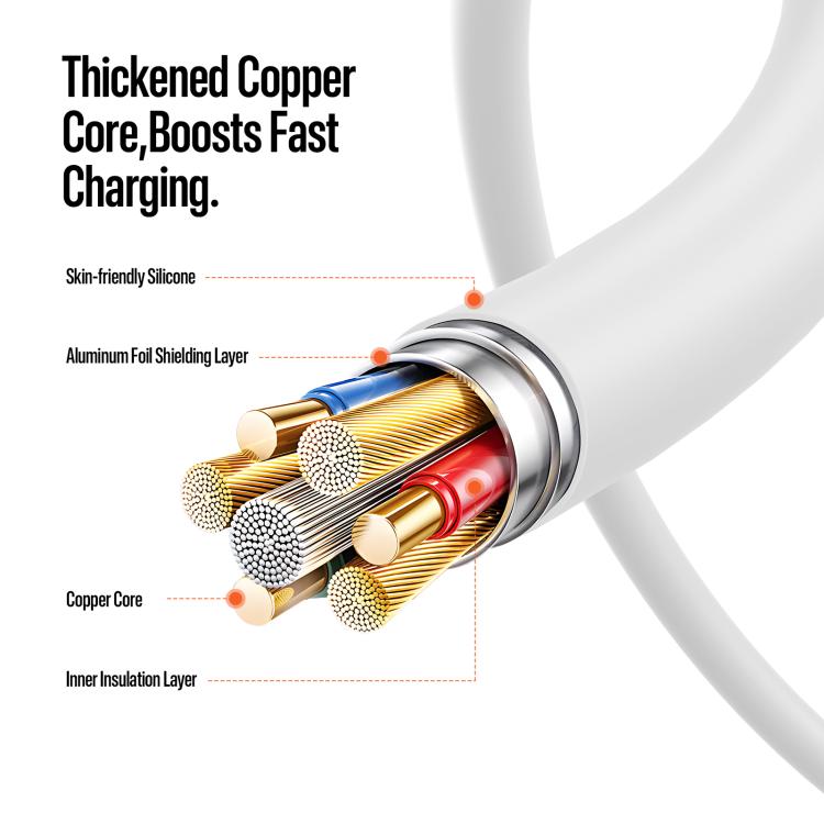 DUX DUCIS SILI Series 27W Type-C to 8 Pin Silicone Data Cable, Length: 1m