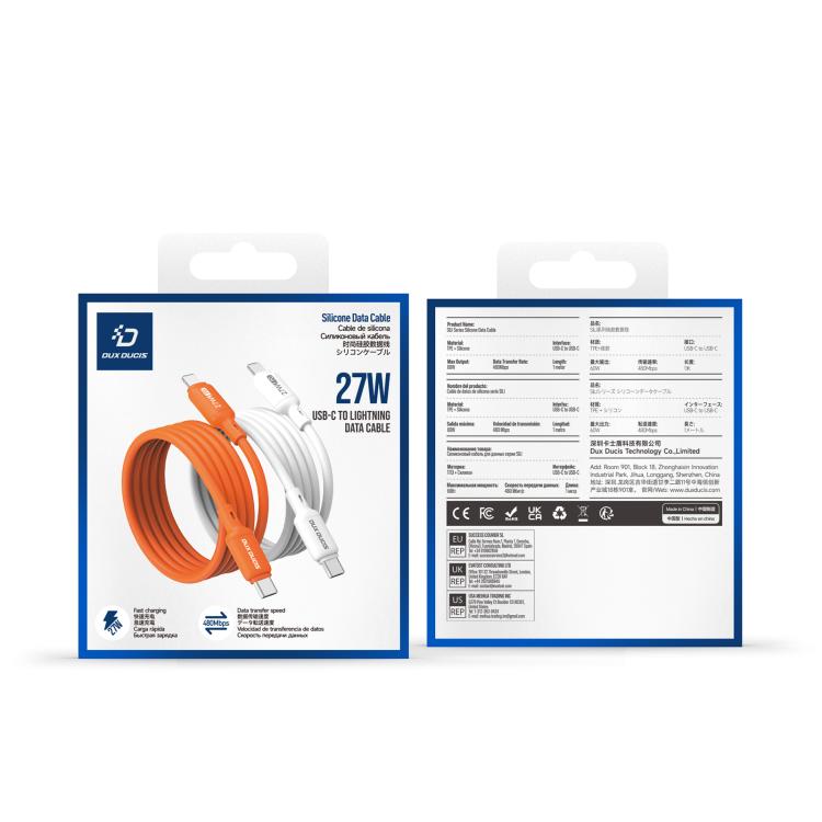 DUX DUCIS SILI Series 27W Type-C to 8 Pin Silicone Data Cable, Length: 1m