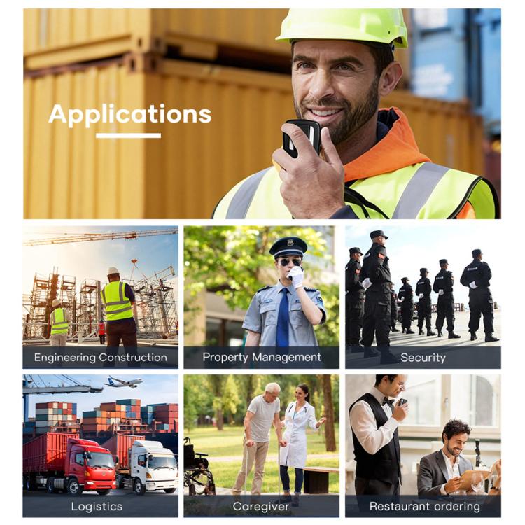 UNIWA BM008 BT5.2 Wireless Handheld Intercom PTT Microphone Walkie Talkie - Black