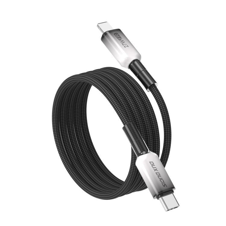 DUX DUCIS WLCM Series 27W Type-C to 8 Pin Transparent Gradient Braided Data Cable, Length: 1m