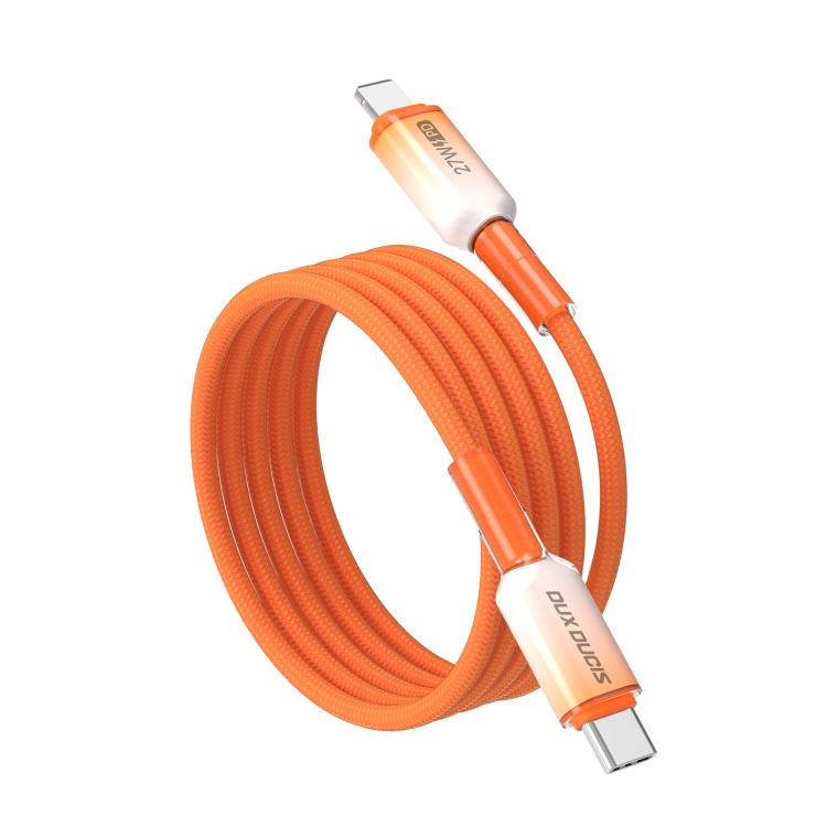 DUX DUCIS WLCM Series 27W Type-C to 8 Pin Transparent Gradient Braided Data Cable, Length: 1m