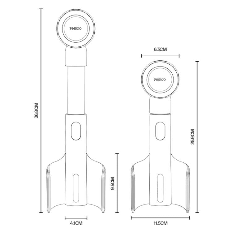 Yesido C230 Card-Embedded Car Water Cup Base Magnetic Phone Holder - Black