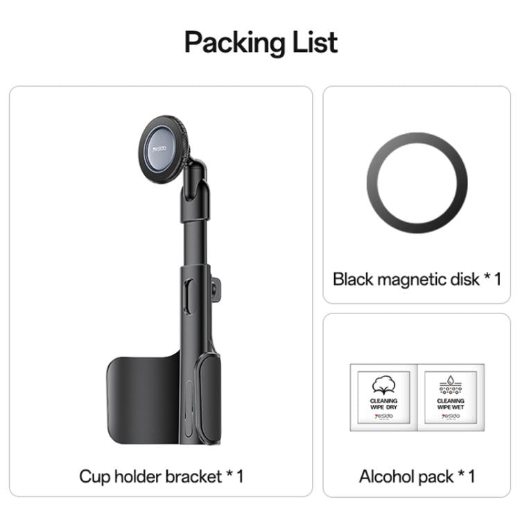 Yesido C230 Card-Embedded Car Water Cup Base Magnetic Phone Holder - Black