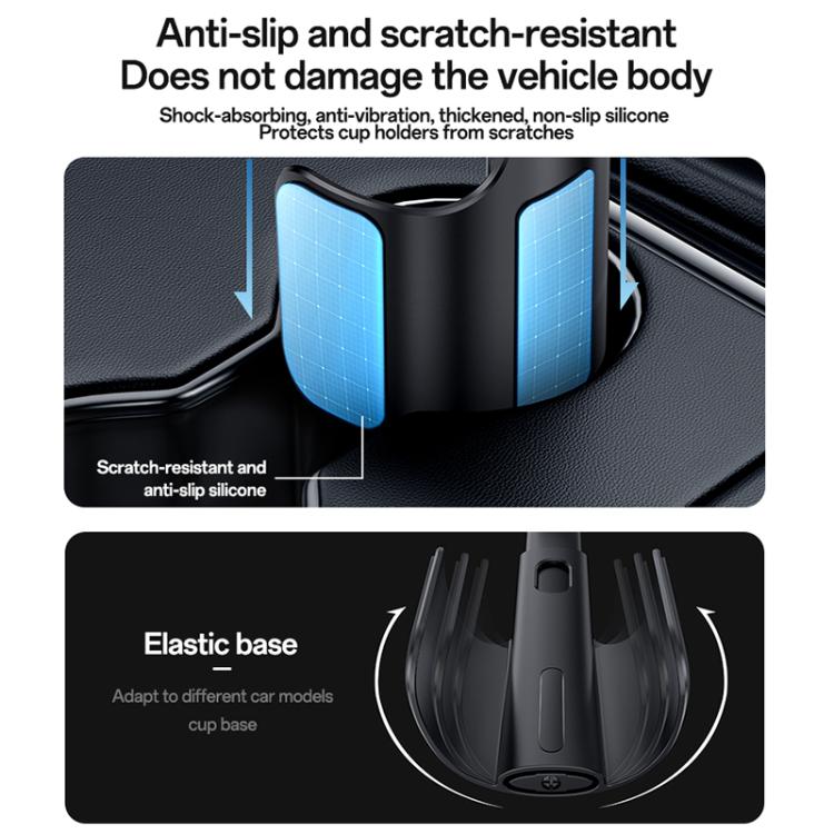 Yesido C230 Card-Embedded Car Water Cup Base Magnetic Phone Holder - Black