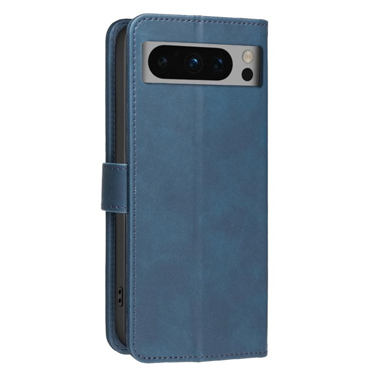 For Google Pixel 8 Pro Solid Color Calfskin Texture RFID Vegan Leather Phone Case