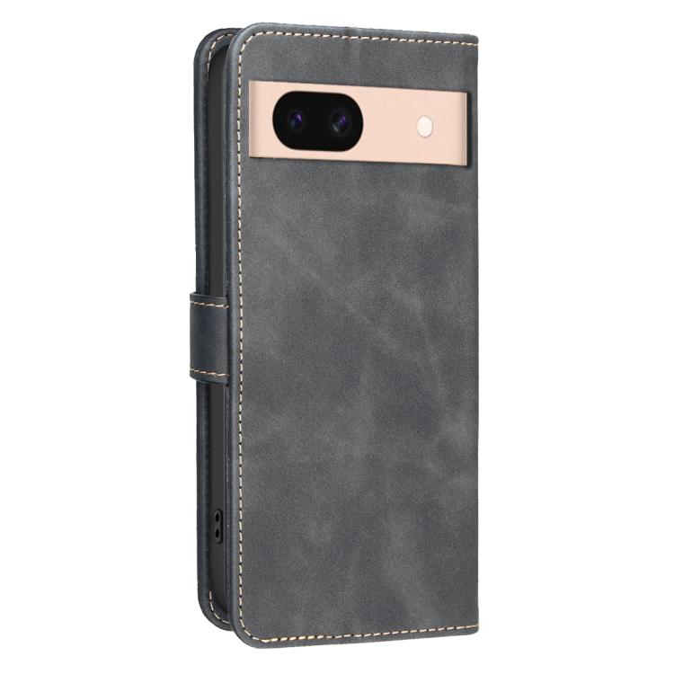 For Google Pixel 8a Solid Color Calfskin Texture RFID Vegan Leather Phone Case