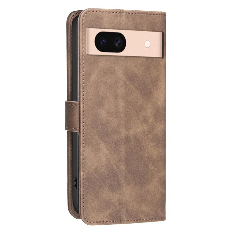 For Google Pixel 8a Solid Color Calfskin Texture RFID Vegan Leather Phone Case