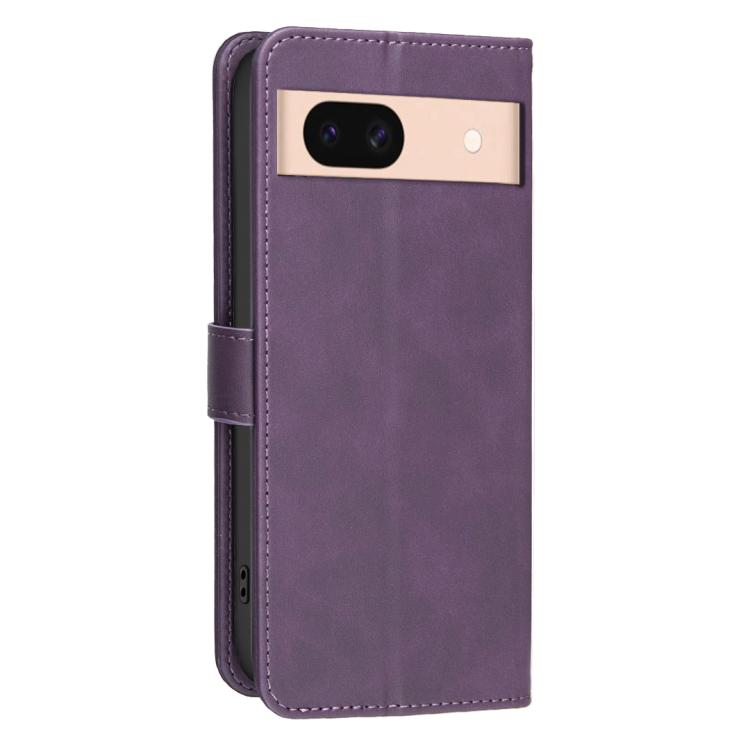 For Google Pixel 8a Solid Color Calfskin Texture RFID Vegan Leather Phone Case