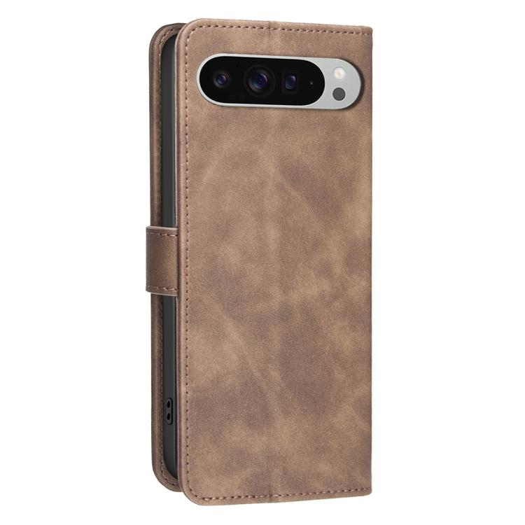 For Google Pixel 10 Pro XL / 9 Pro XL Solid Color Calfskin Texture RFID Vegan Leather Phone Case