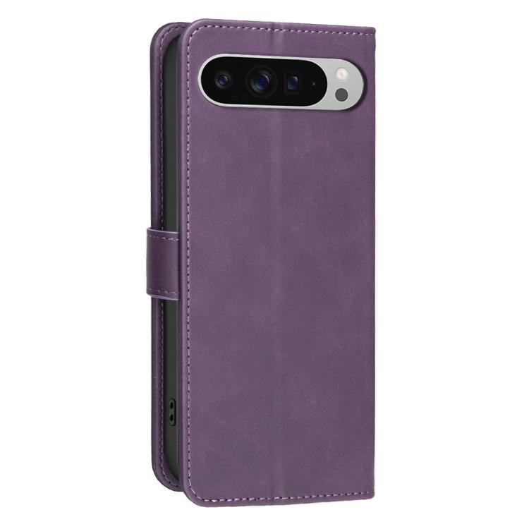 For Google Pixel 10 Pro XL / 9 Pro XL Solid Color Calfskin Texture RFID Vegan Leather Phone Case