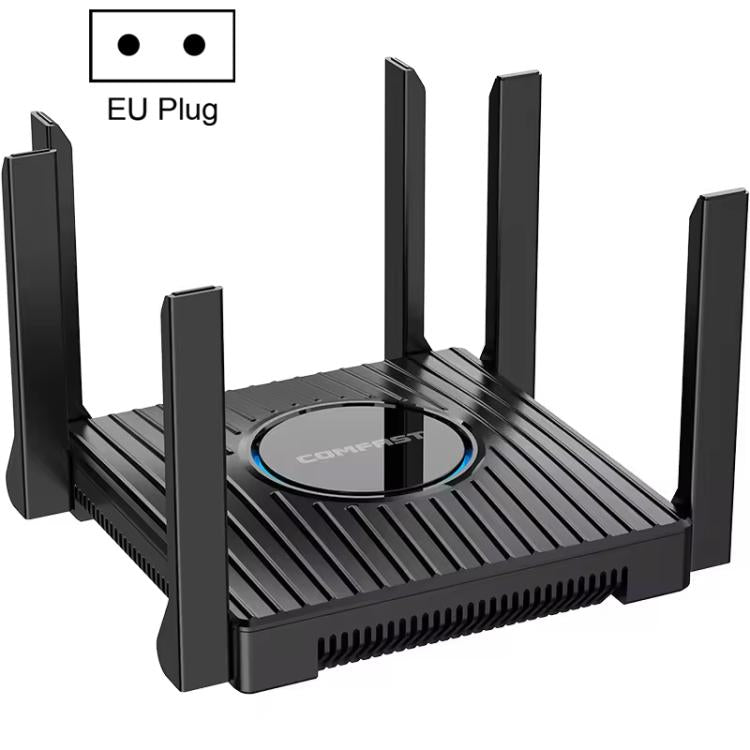 COMFAST CF-WR673BE WiFi 7 Gigabit Dual-Band 2700M Gaming Wireless Router, Plug:EU Plug - Black