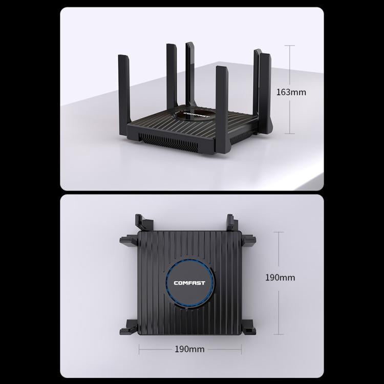 COMFAST CF-WR673BE WiFi 7 Gigabit Dual-Band 2700M Gaming Wireless Router, Plug:AU Plug - Black