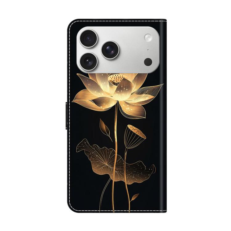 For iPhone 17 Pro Max Crystal-Like Painted Vegan Leather Phone Case