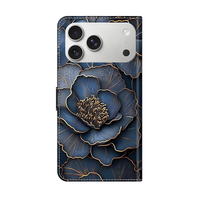 For iPhone 17 Pro Max Crystal-Like Painted Vegan Leather Phone Case