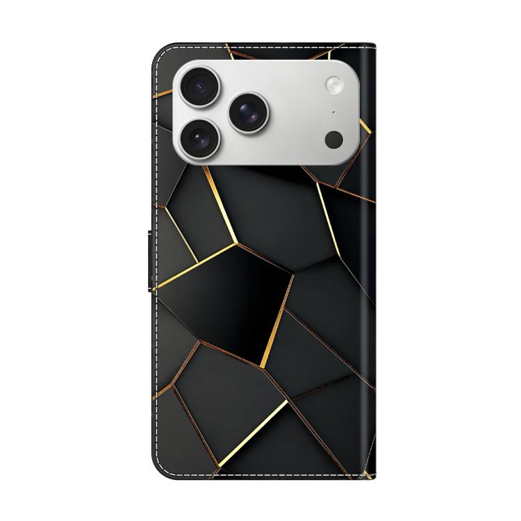 For iPhone 17 Pro Crystal-Like Painted Vegan Leather Phone Case