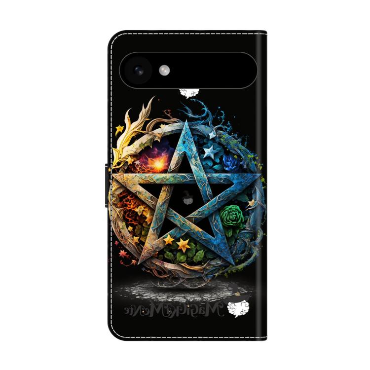 For iPhone Air Crystal-Like Painted Vegan Leather Phone Case - Pentagram