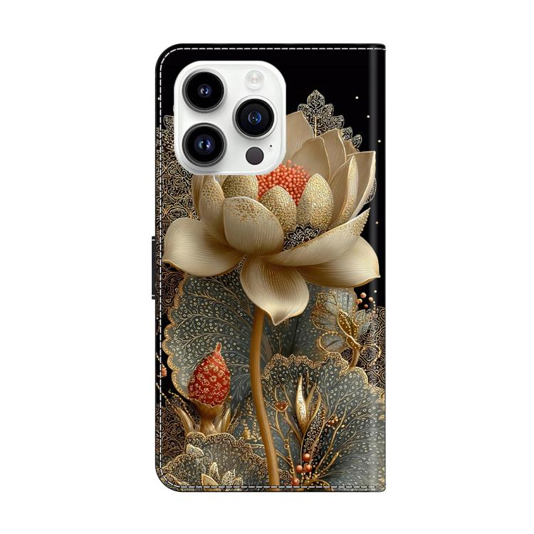 For iPhone 16 Pro Max Crystal-Like Painted Vegan Leather Phone Case